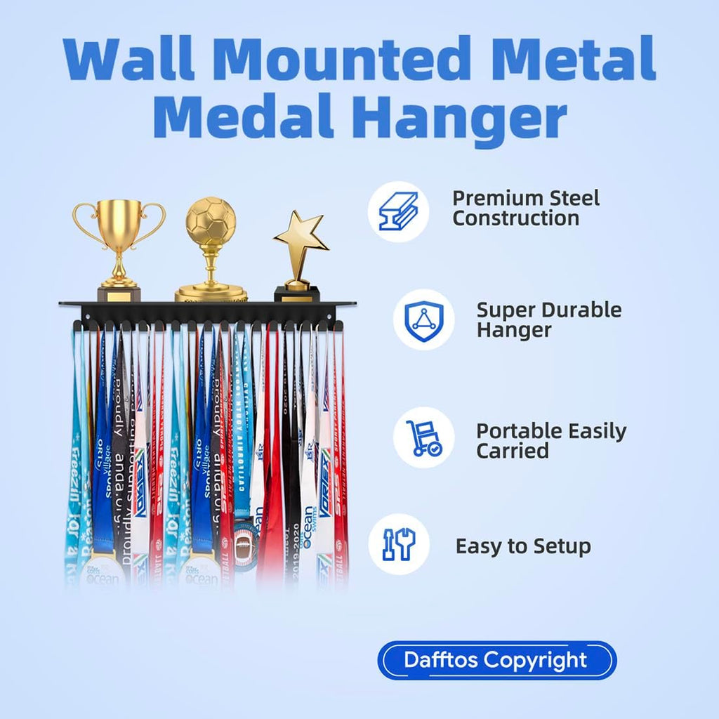 Medal Hanger Ribbon Holder Wall Metal Rack Organizer Awards Ribbon Cheer Gymnastics Soccer Runner Medals