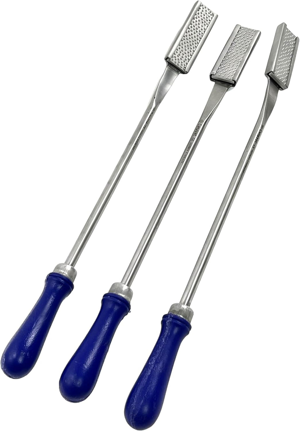 Horse Dental Float Rasp Set (3 PCS) - German Stainless Steel Equine Hand Tool Kit for Vet & Farrier - Straight, Up, &