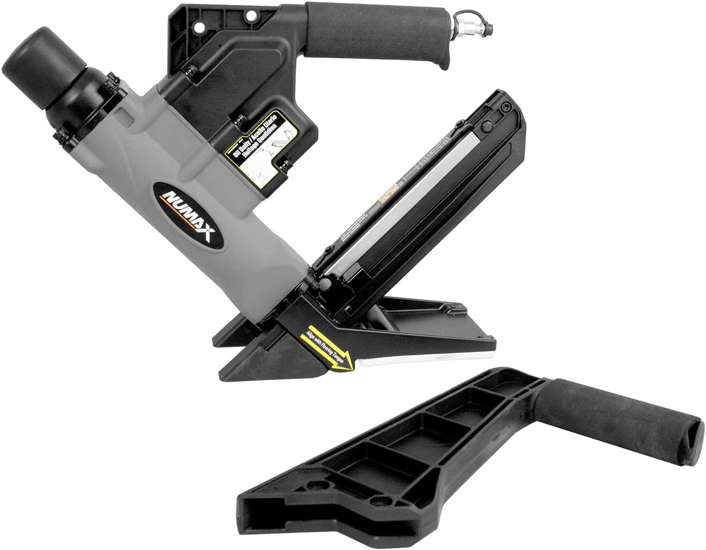 S50LSDH Pneumatic 2-in-1 15.5-Gauge and 16-Gauge 2" Dual Handle Flooring Nailer / Stapler with Flooring Mallet and