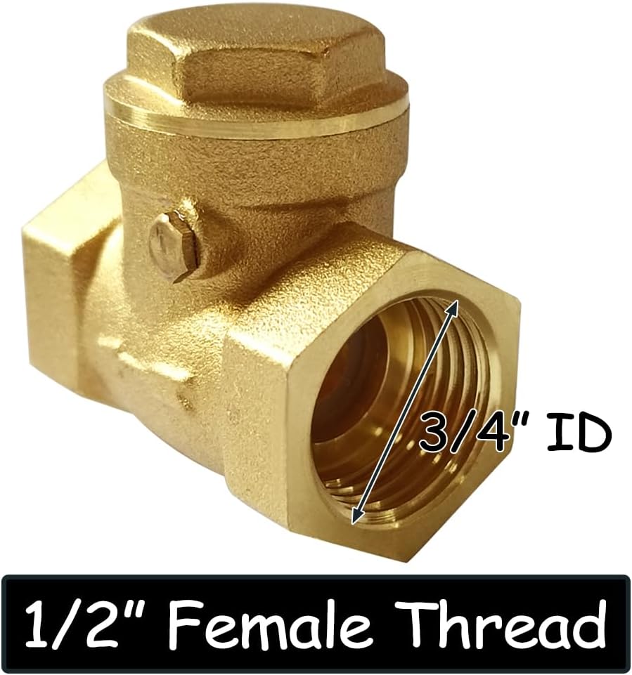 Uenede Brass 1/2 Inch Horizontal Swing Check Valve, 1PCS