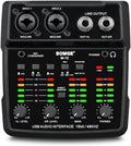 M12 USB Audio Interface, 2-Channel Mixer, XLR/3.5mm Input, 48V Power Supply, Sound Card for PC Recording, Studio