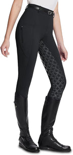 Women's Horse Riding Pants - Full Seat Silicone Equestrian Breeches with Zipped Pockets