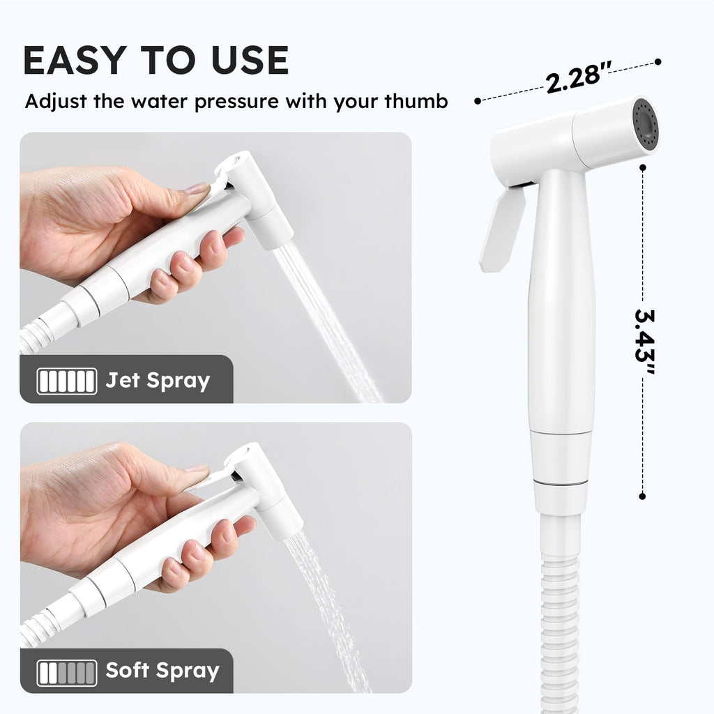 Arofa Handheld Bidet Sprayer, Bidet Attachment for Toilet, Bright White