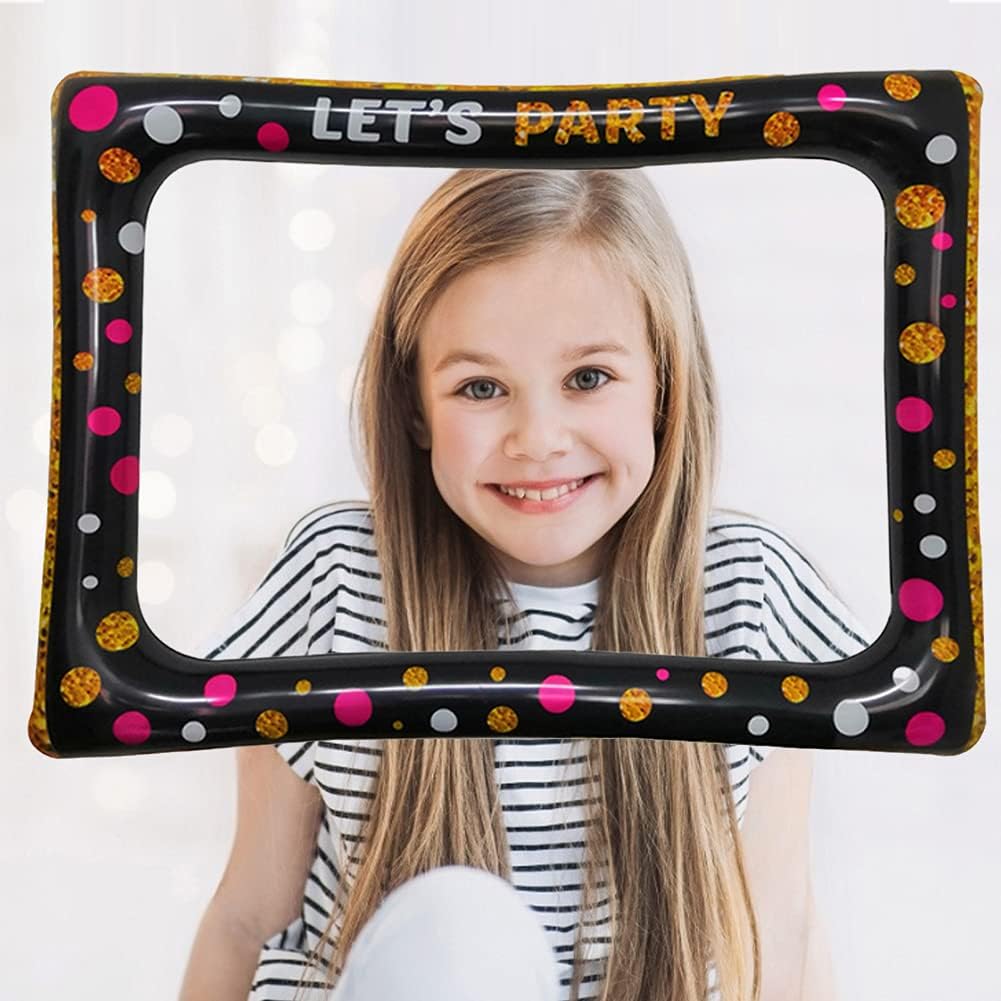 Inflatable Photo Booth Frame, 30.7 x 25.6 Inch Inflatable Selfie Frame, Photo Booth Props for Birthday Party
