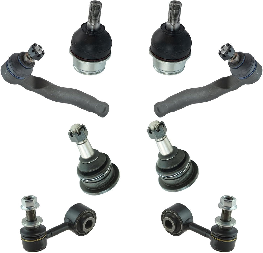 TRQ Front Steering and Suspension Kit Ball Joints Tie Rods Sway Bar Links