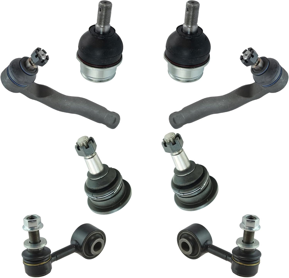TRQ Front Steering and Suspension Kit Ball Joints Tie Rods Sway Bar Links