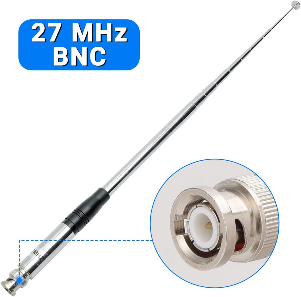 27Mhz CB Antenna 9-Inch to 51-inch Telescopic/Rod HT Antennas for Handheld CB Radio with BNC Connector Compatible