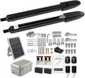 C025 Solar Gate Opener with Batteries & Solar Panel for Dual Swing Gates Up to 790lb 18FT per Arm Complete Automatic