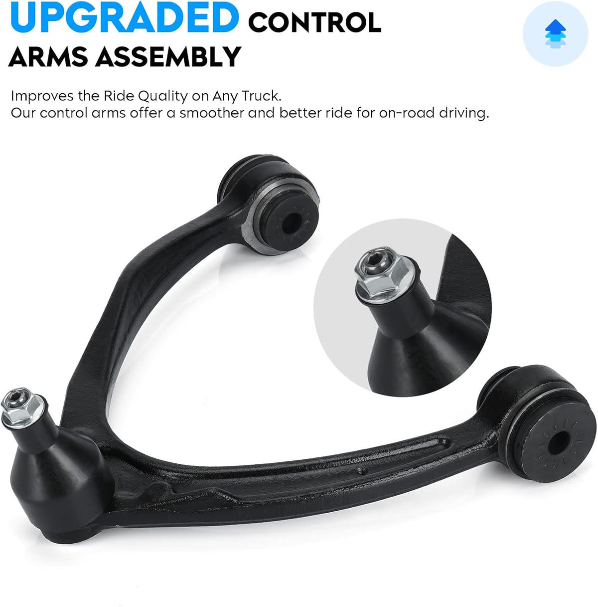 Front Upper Right Side Control Arm K80670 for Chevy Silverado 1500 2007-2016, Cadillac Escalade ESV EXT 2007-2013, Avalanche Suburban Tahoe GMC Sierra Yukon 1500 Suspension Kit w/Ball Joint Assembly
