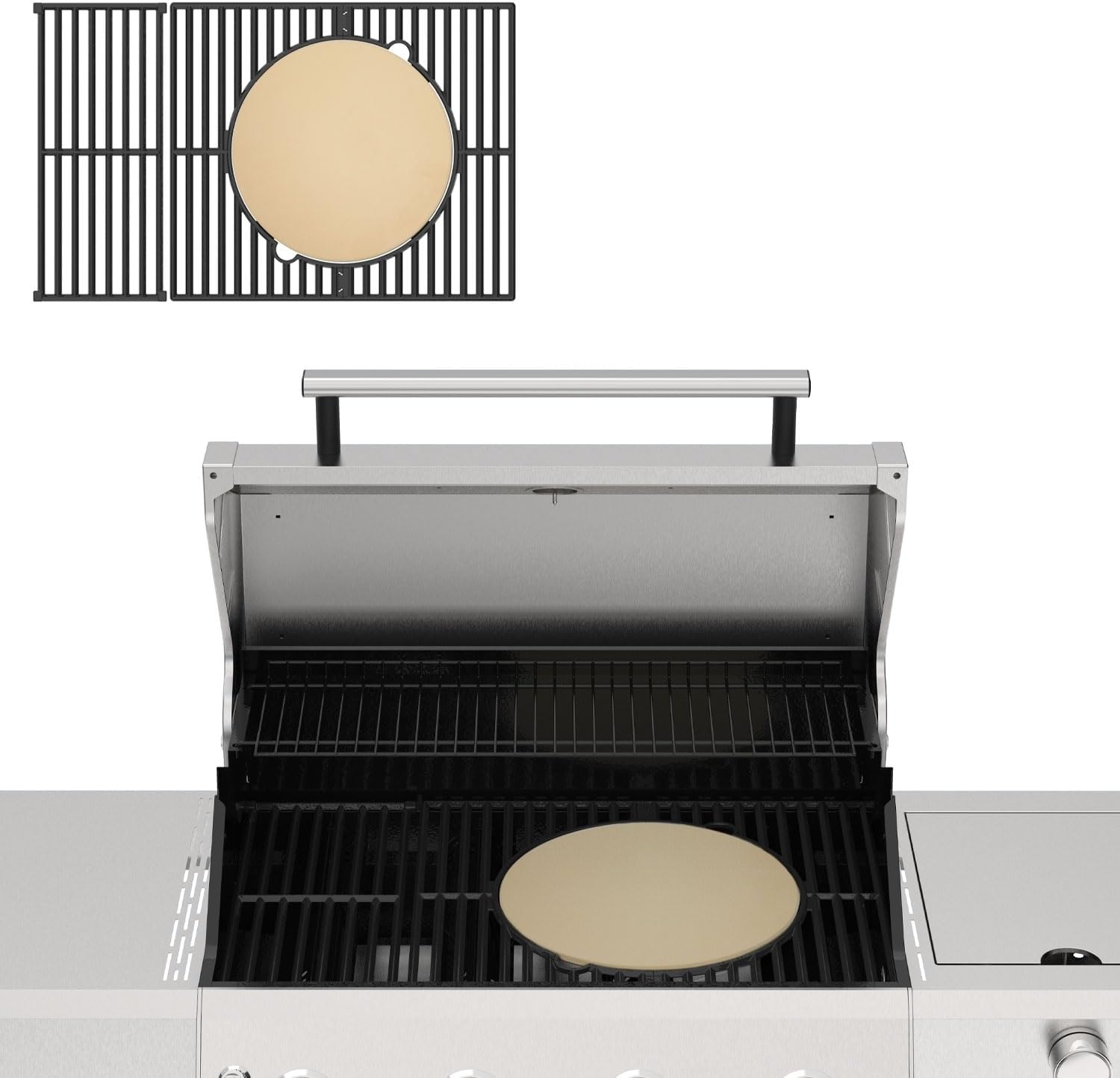 Pizza Stone, Heavy Duty Cordierite Pizza Pan for Oven and Grill, Thermal Shock Resistant Baking Stone for Pizza, 12