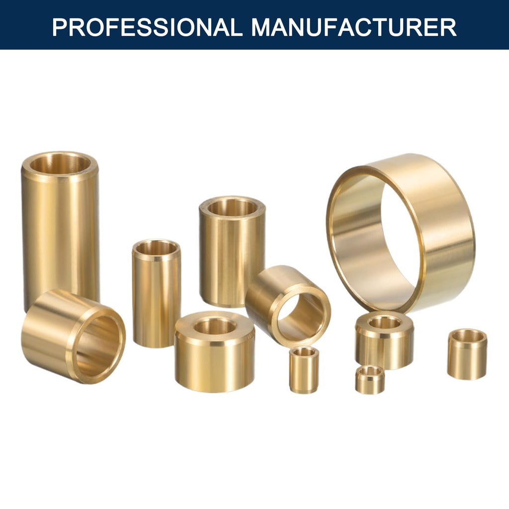 HiPicco Sleeve Bearing, 3/8" Bore x 3/4" OD x 1/2" Length Cast Brass Self-Lubricating Bushing Plain Shaft Bearings