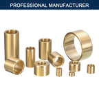 HiPicco Sleeve Bearing, 3/8" Bore x 3/4" OD x 1/2" Length Cast Brass Self-Lubricating Bushing Plain Shaft Bearings