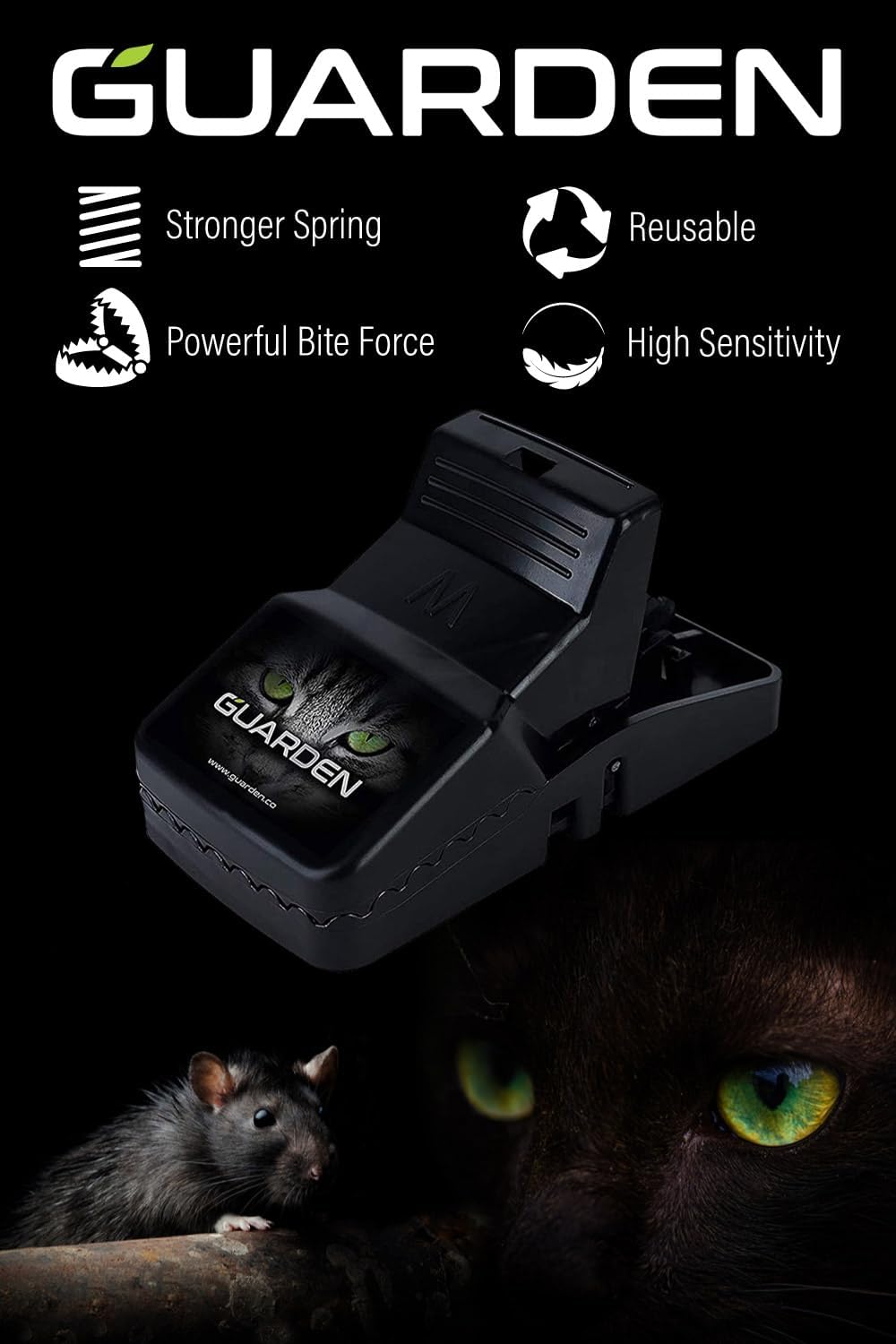 Rat Trap Six Pack - Powerful Reusable Traps for a Quick Kill Indoor or Out | Easy-Bait, Easy-Set Traps Catch Rats