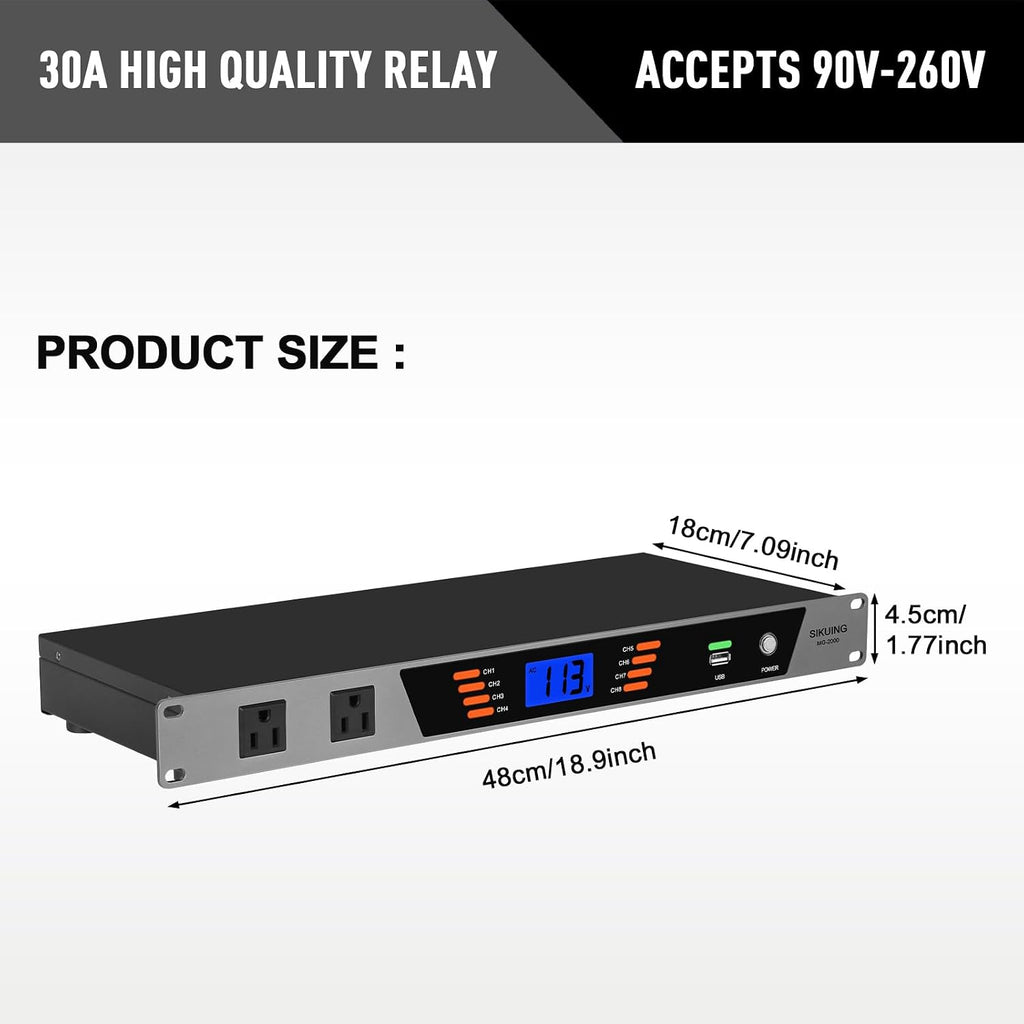 10-Outlet Rackmount Power Conditioner & Sequencer