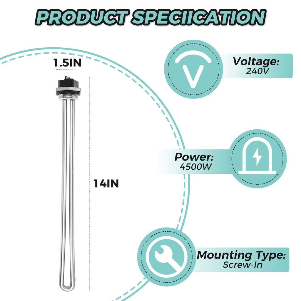MOOTVGOO 2 Pack 100108283 Water Heater Element Replacement, 4500W 240V