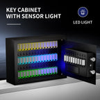60 Keys Cabinet Wall Safe with Sensor Light and Emergency External Power Supply, Electronic Key Safe,Secure Wall