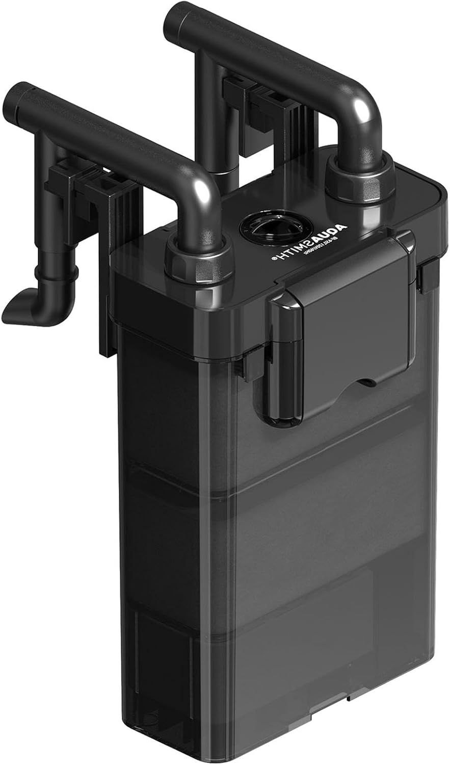Hang on Back Aquarium Filter,Ultra-Quiet Small Canister Filter,Multi-Layered Filtration,Bottom Anti-Dry Burn