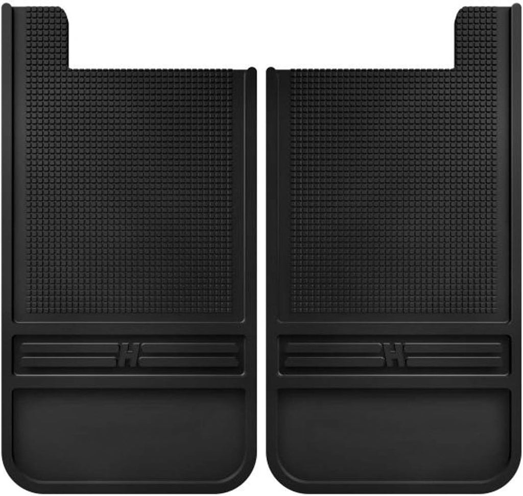 Universal Muddog Mud Flaps | Rubber Rear Mud Flaps - 12" w/o Weight - Black | 55100, 12" X 22" (See Below for Vehicle