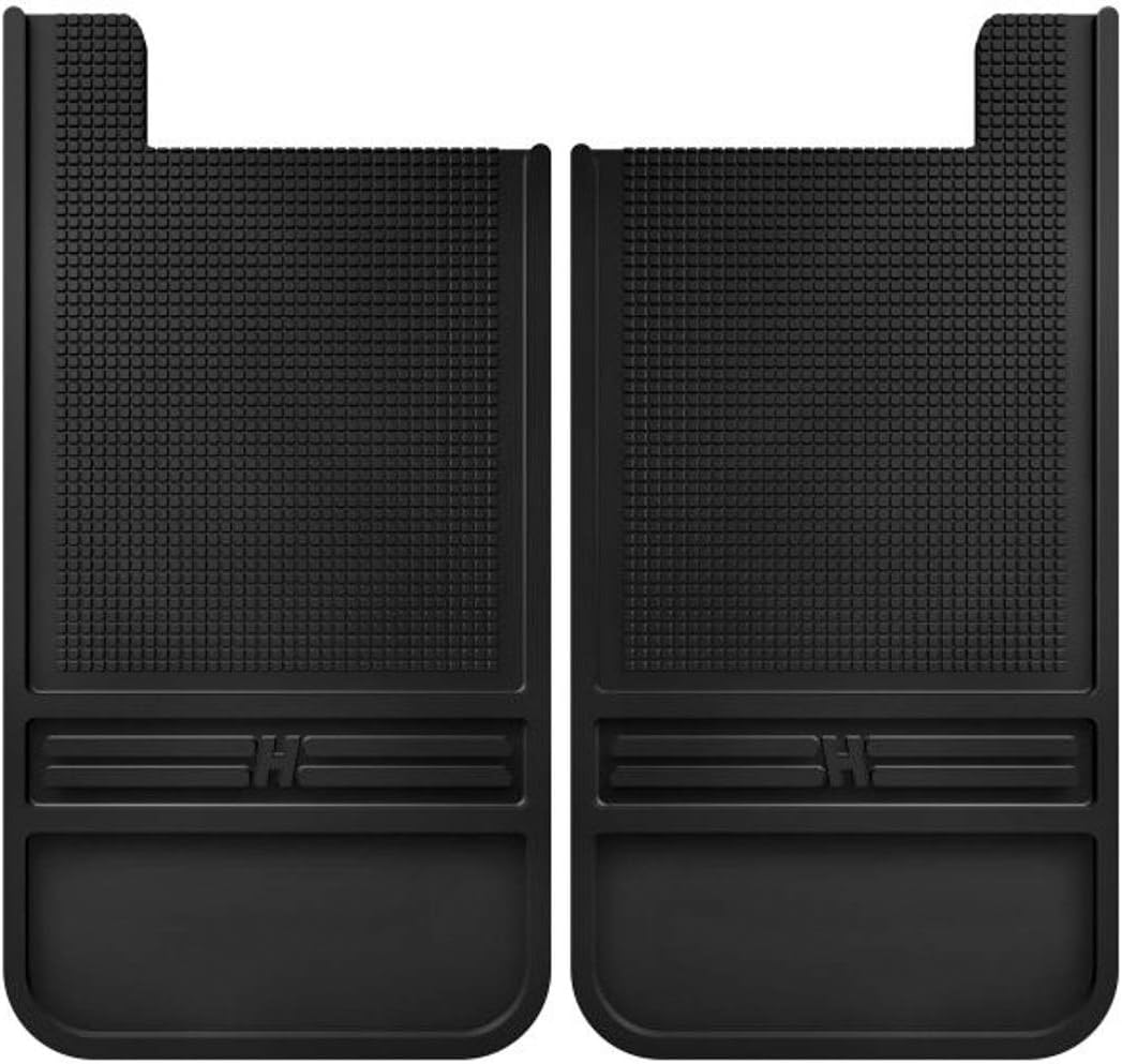 Universal Muddog Mud Flaps | Rubber Rear Mud Flaps - 12" w/o Weight - Black | 55100, 12" X 22" (See Below for Vehicle