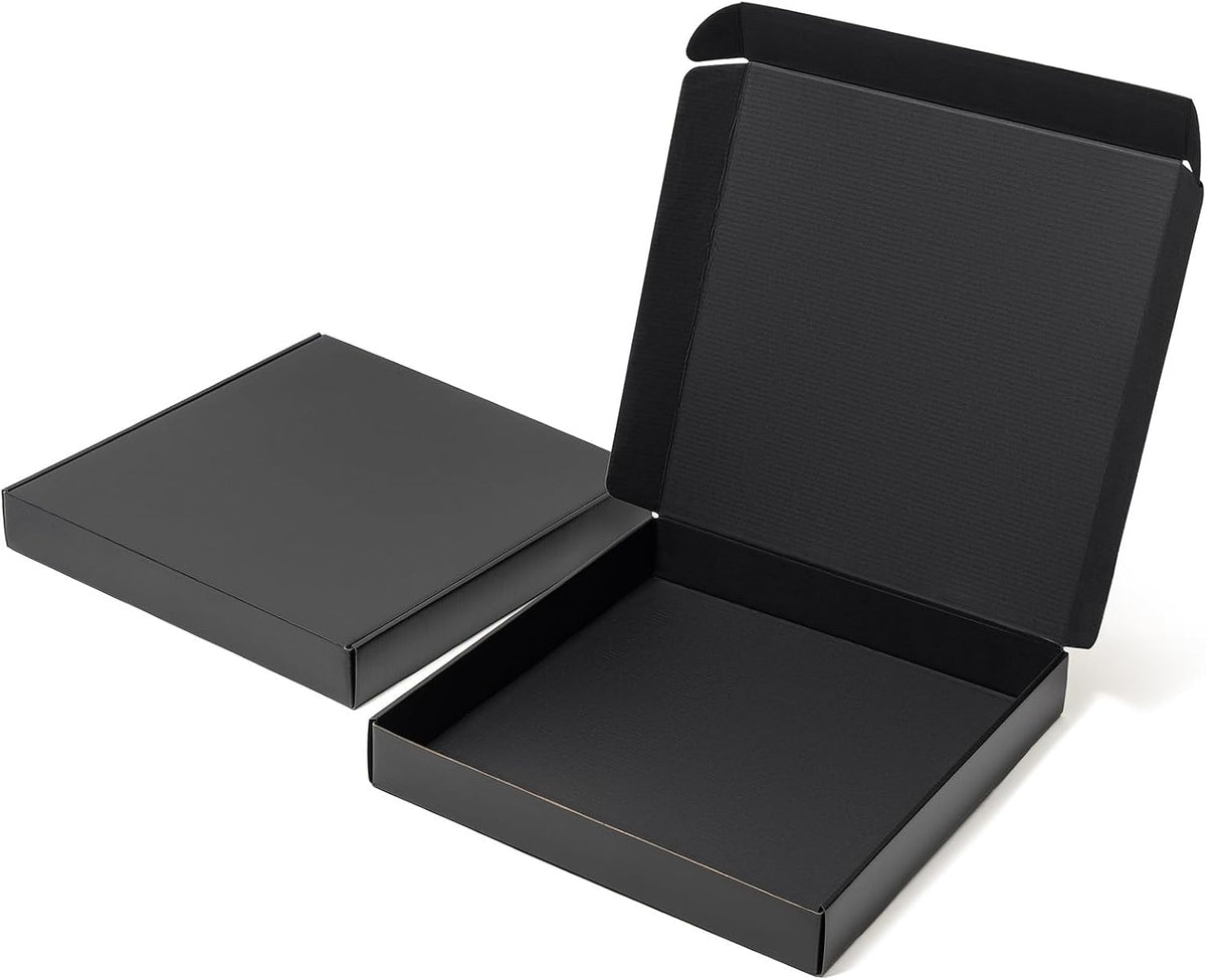 Black Shipping Boxes 14x14x2 Inches 20 Pack Corrugated Cardboard