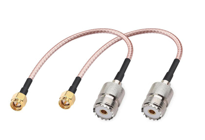 Handheld Antenna Cable SMA Male to UHF SO-239 Female Connectors 6'' Pack of 2 for Amplifier