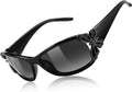 Y2K Women Polarized Sunglasses Butterfly Wrap Around UV400 Shades | Vintage 2000s Wrap Oval Sun Glasses, Ideal for