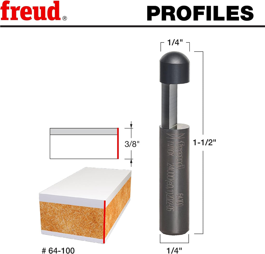 Solid Carbide Flush Trim Bit for Fast Plastic Laminate Trimming - Self-Piloting for Clean Cuts - 1/4" Shank, 24000