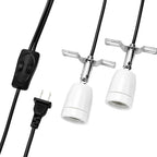 Reptile Ceramic Heat Lamp Socket, 300W E26, Dual Switch