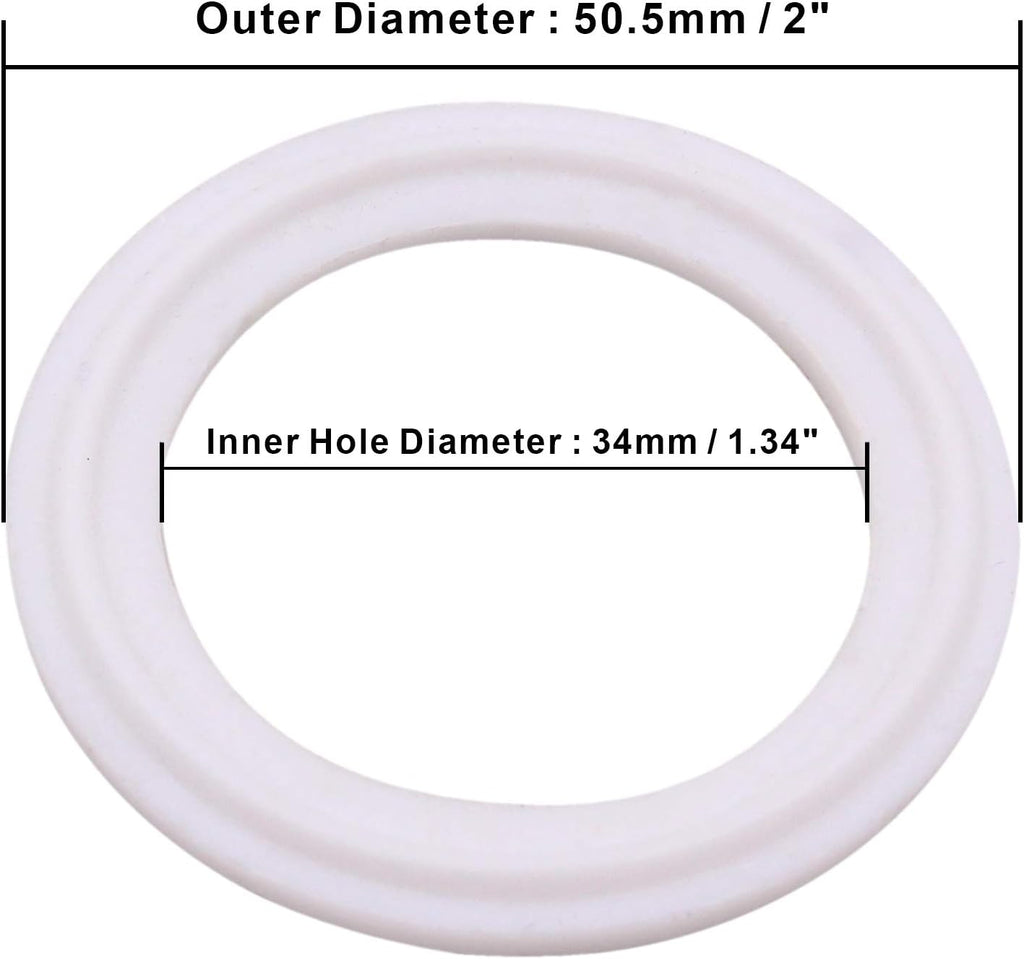 DERNORD PTFE (Teflon) Tri-Clamp Gasket O-Ring - 1.5 Inch Style Fits OD 50.5MM Sanitary Pipe Weld Ferrule (Pack of 20)