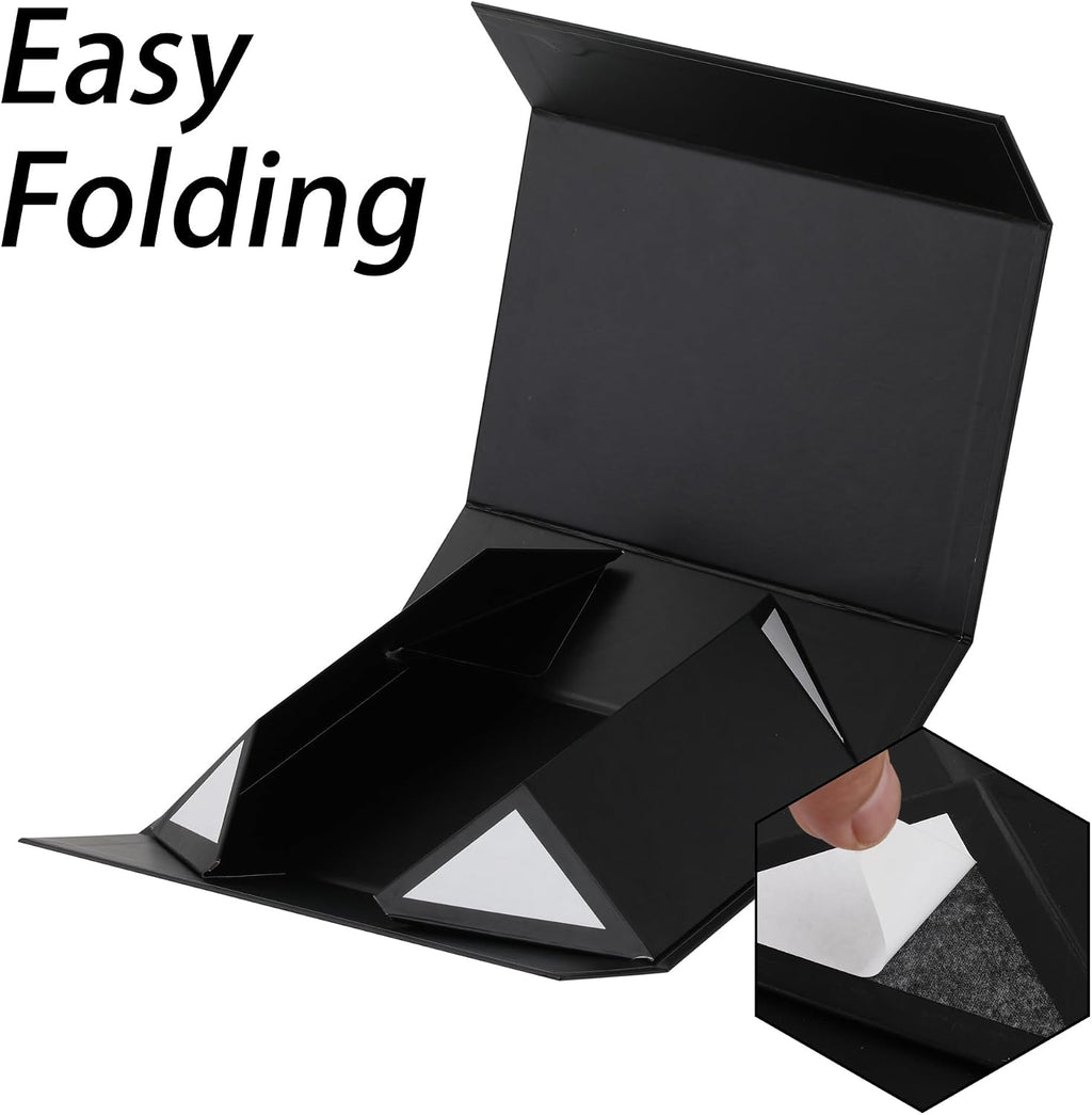 Black Gift Box,19x16x6 Extra Large Gift Boxes With Lids For Presents Includes Ribbon And Diy Printable Sticker
