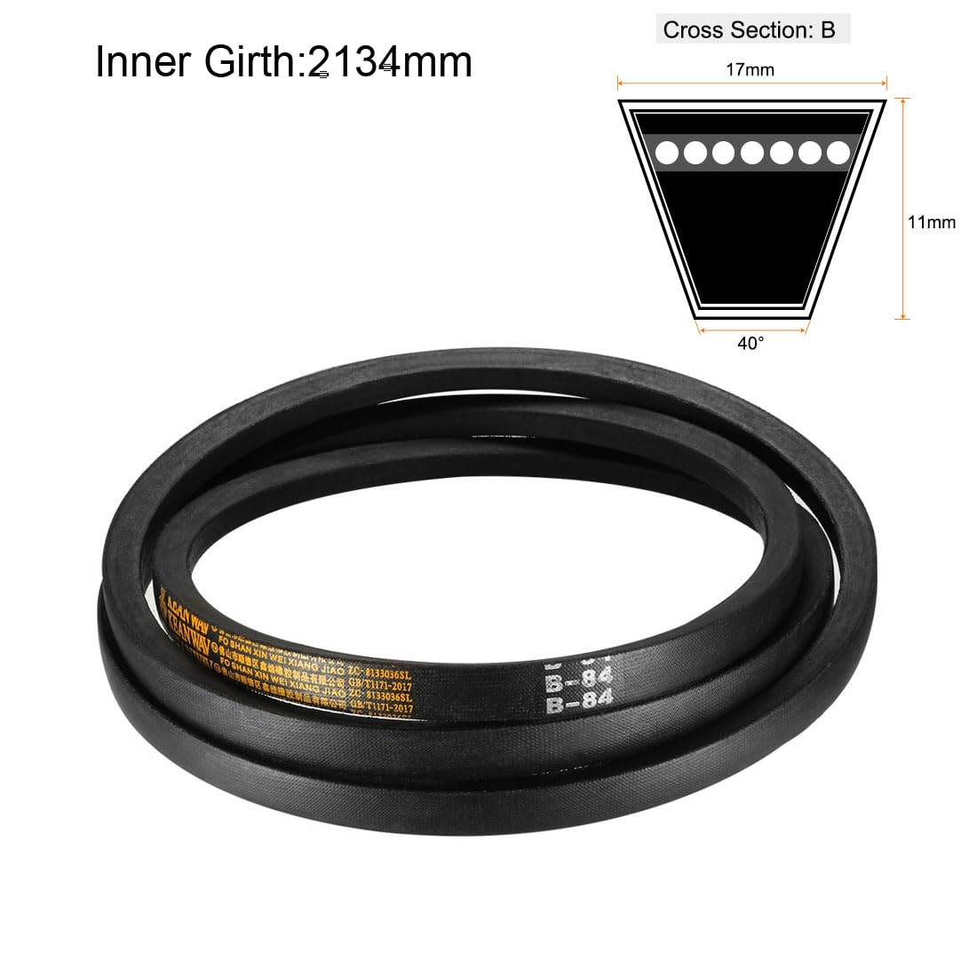 uxcell B-84 V-Belts 84" Inner Length, B-Section Rubber Drive Belt