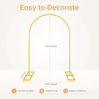 7.5FT Round Metal Wedding Arch Backdrop Stand with Stable Base
