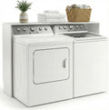 Over the Washer and Dryer Storage Shelf, Laundry Shelf, White | Engineered Wood, Laundry Room Organizer with Side