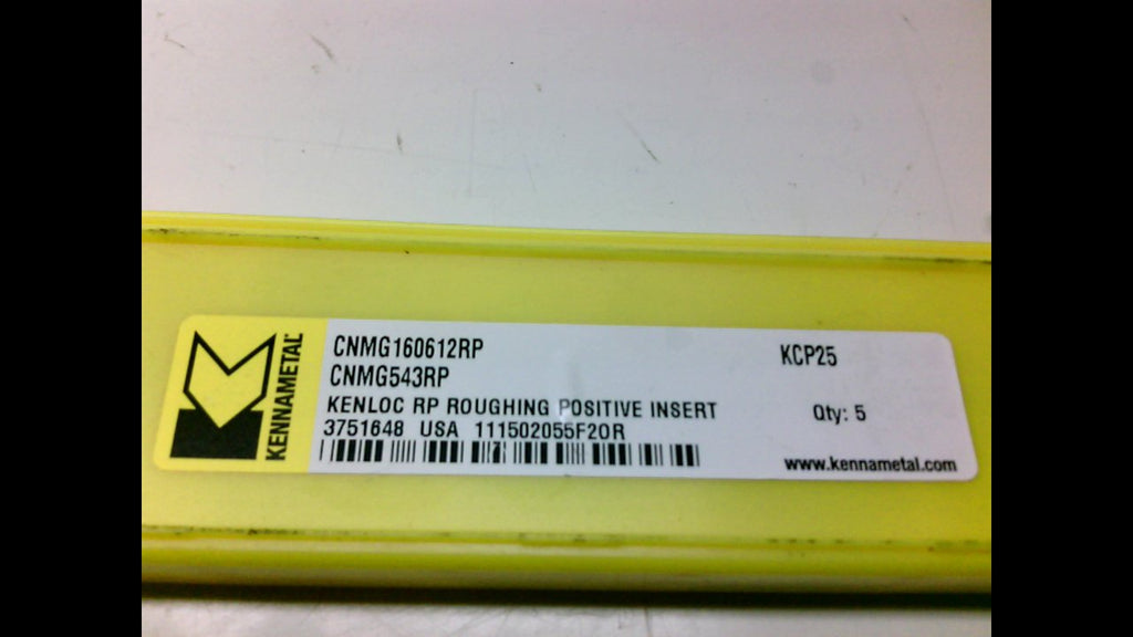 Kennametal Cnmg160612rp Carbide Inserts, Roughing Cnmg160612rp Pack of 5