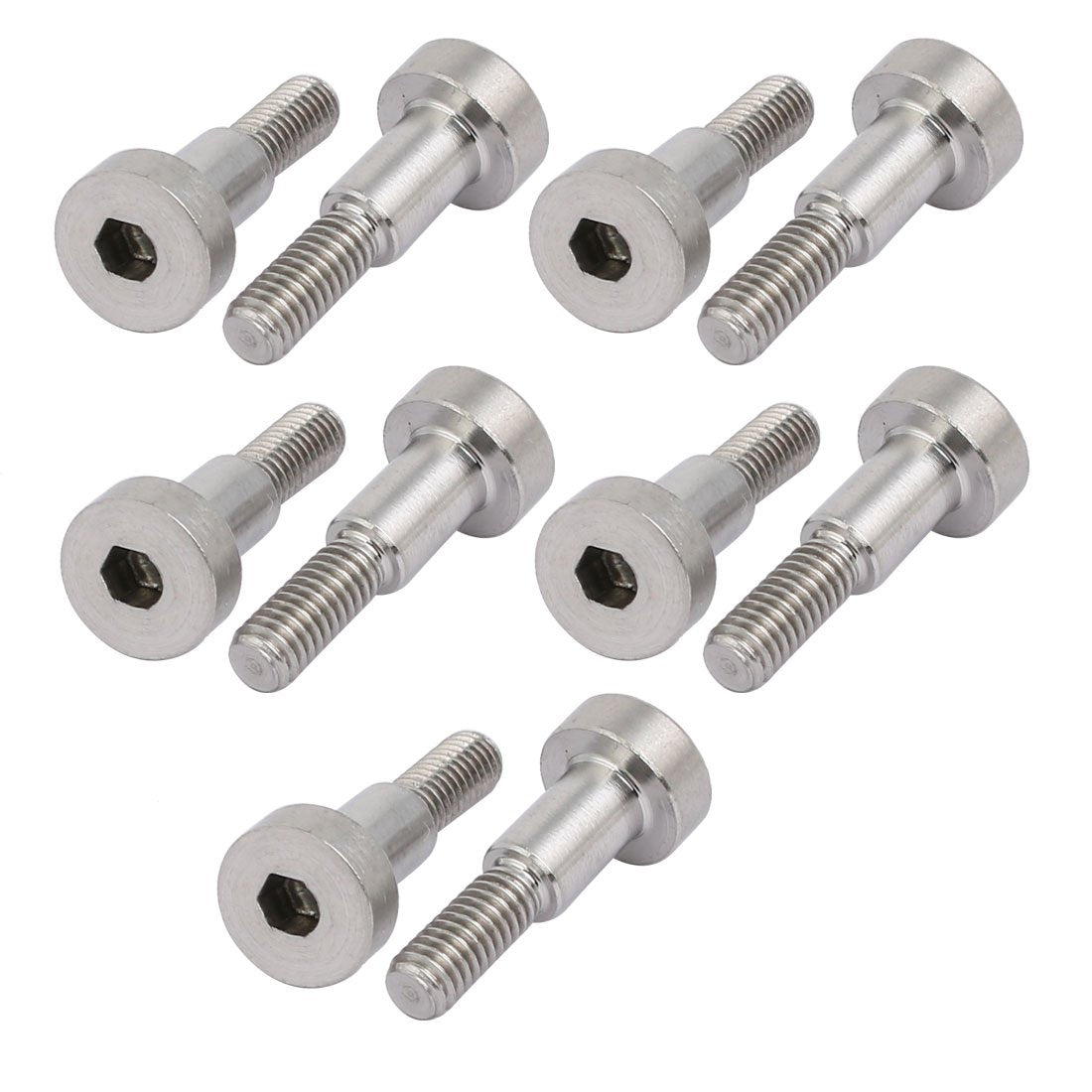 uxcell 10pcs 304 Stainless Steel Hex Socket Shoulder Bolt 5mm Shoulder Dia 8mm Shoulder Length M4 Thread