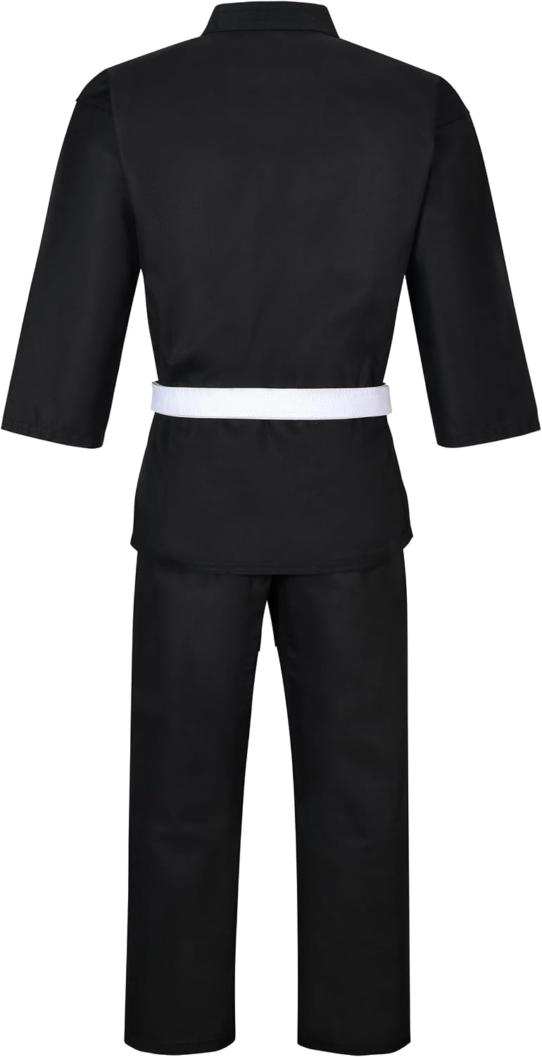 Karate gi Martial Arts Elastic Drawstring Karate Uniform For Kids & Adult Lightweight Student Gi with Free Belt