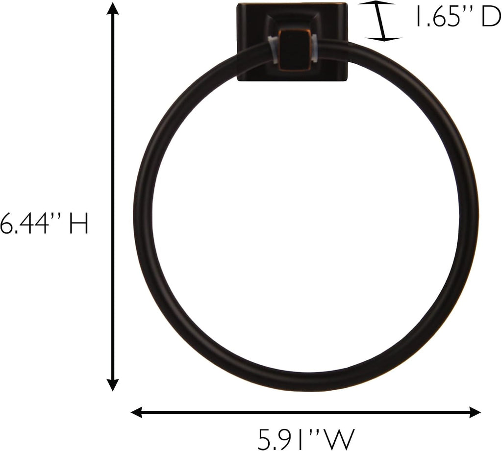 539239 Millbridge Classic Towel Ring for Bathroom Oil Rubbed Bronze | Wall Mount, Classic, Zinc, Hardware, 539239