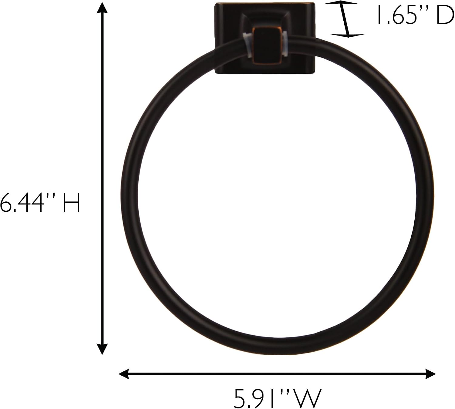 539239 Millbridge Classic Towel Ring for Bathroom Oil Rubbed Bronze | Wall Mount, Classic, Zinc, Hardware, 539239