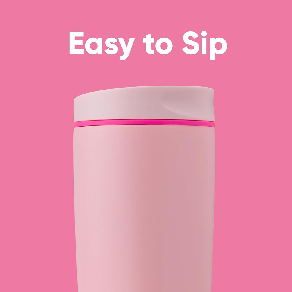 SmoothSip Slider Insulated Stainless Steel Coffee Tumbler, Reusable Iced Coffee Cup, Hot Coffee Travel Mug, BPA Free