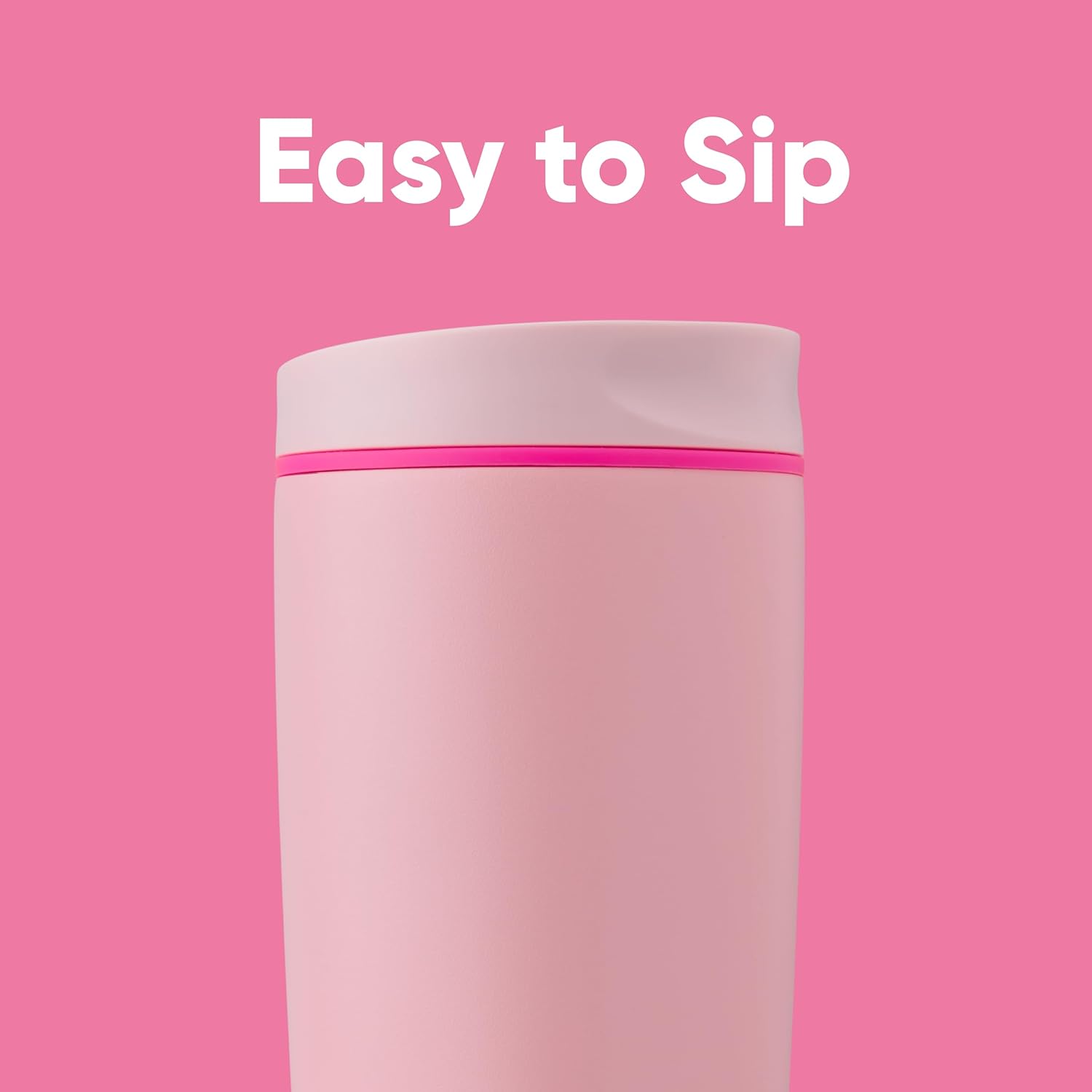 SmoothSip Slider Insulated Stainless Steel Coffee Tumbler, Reusable Iced Coffee Cup, Hot Coffee Travel Mug, BPA Free
