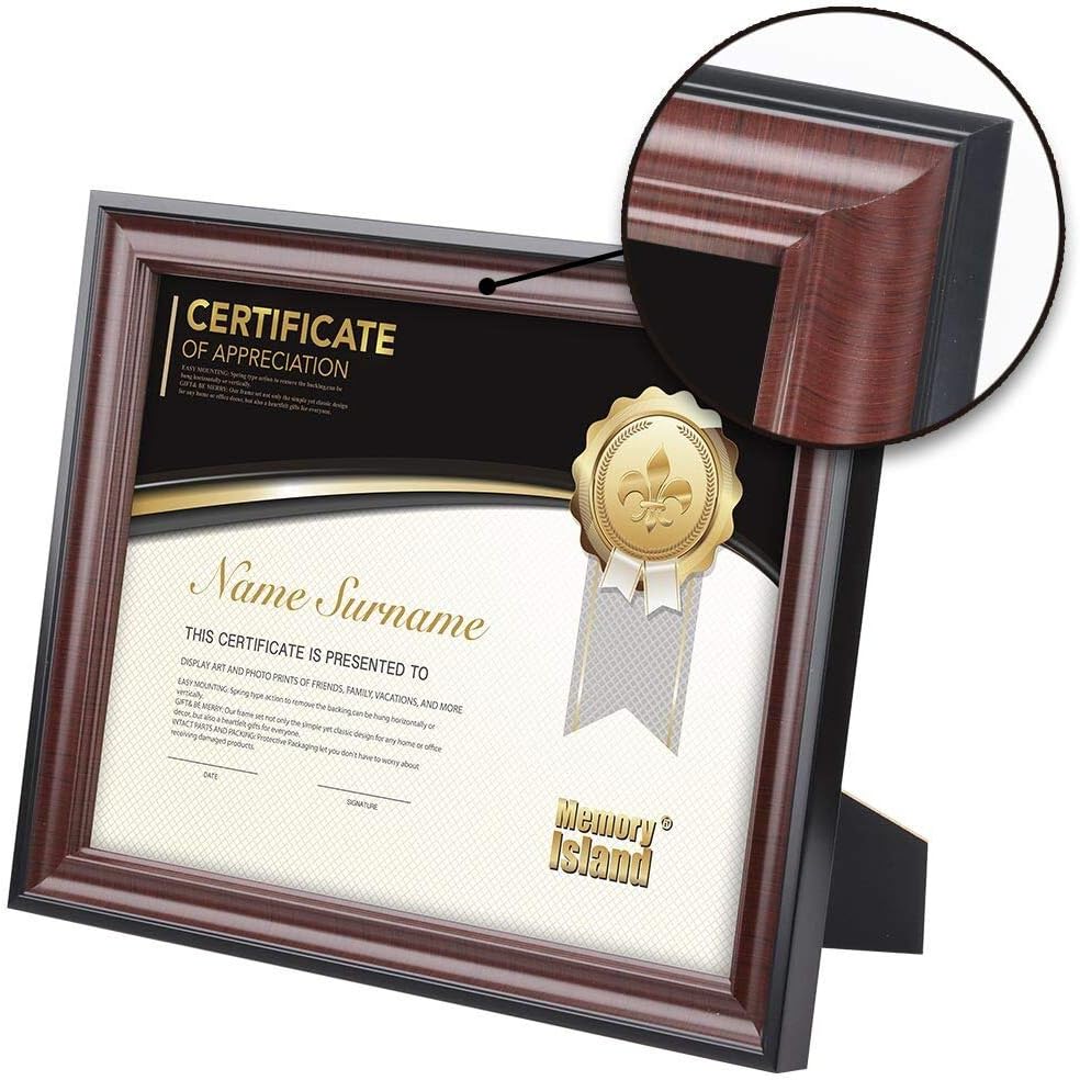 8.5x11 Document frames,Real Glass Fronts, 4 Pack Certificate Frames for Wall Or Tabletop Display,Diploma Frames For