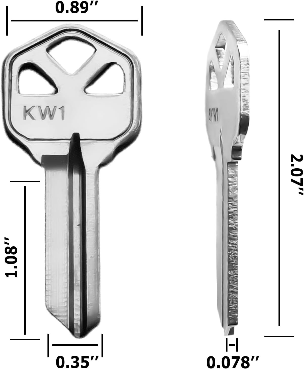 50 Key Blanks in Premium Brass – 30 KW1 & 20 SC1 Blank Keys Compatible with 5-Pin Locks
