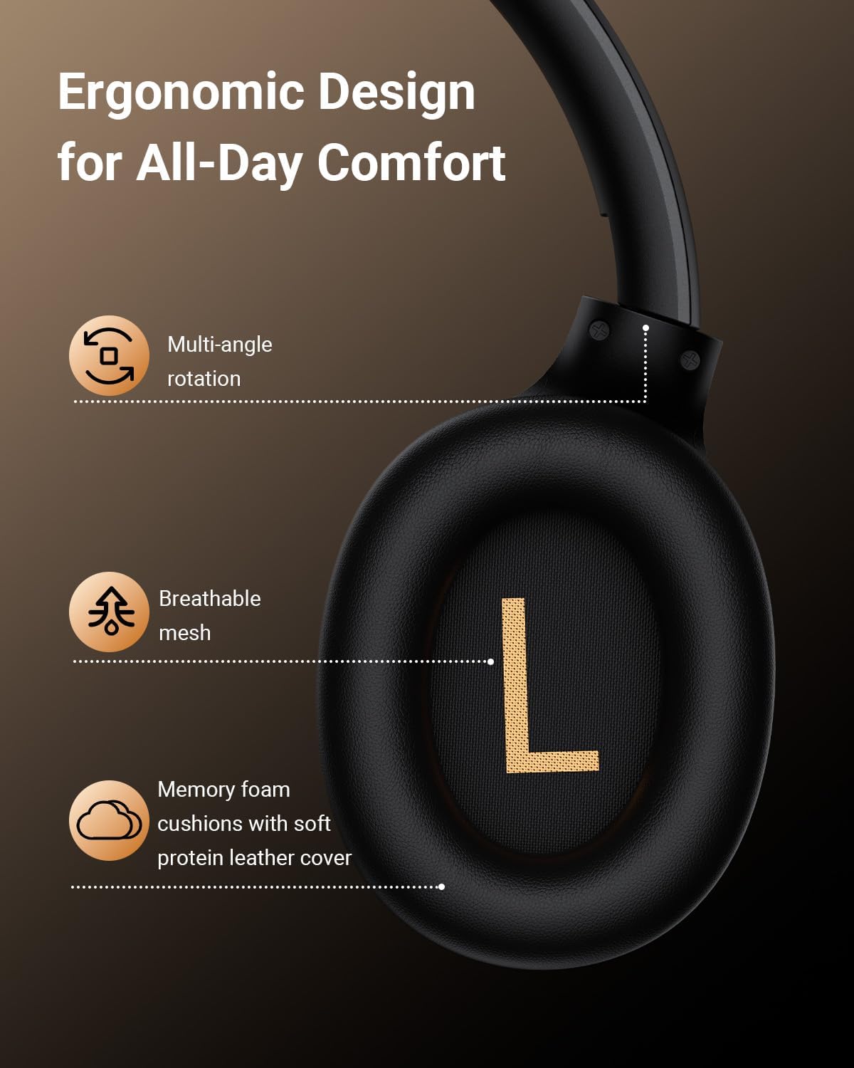 Hybrid Active Noise Cancelling Headphones, Wireless ANC Bluetooth 5.4 Over Ear Headphones, Clear Calls, Deep Bass