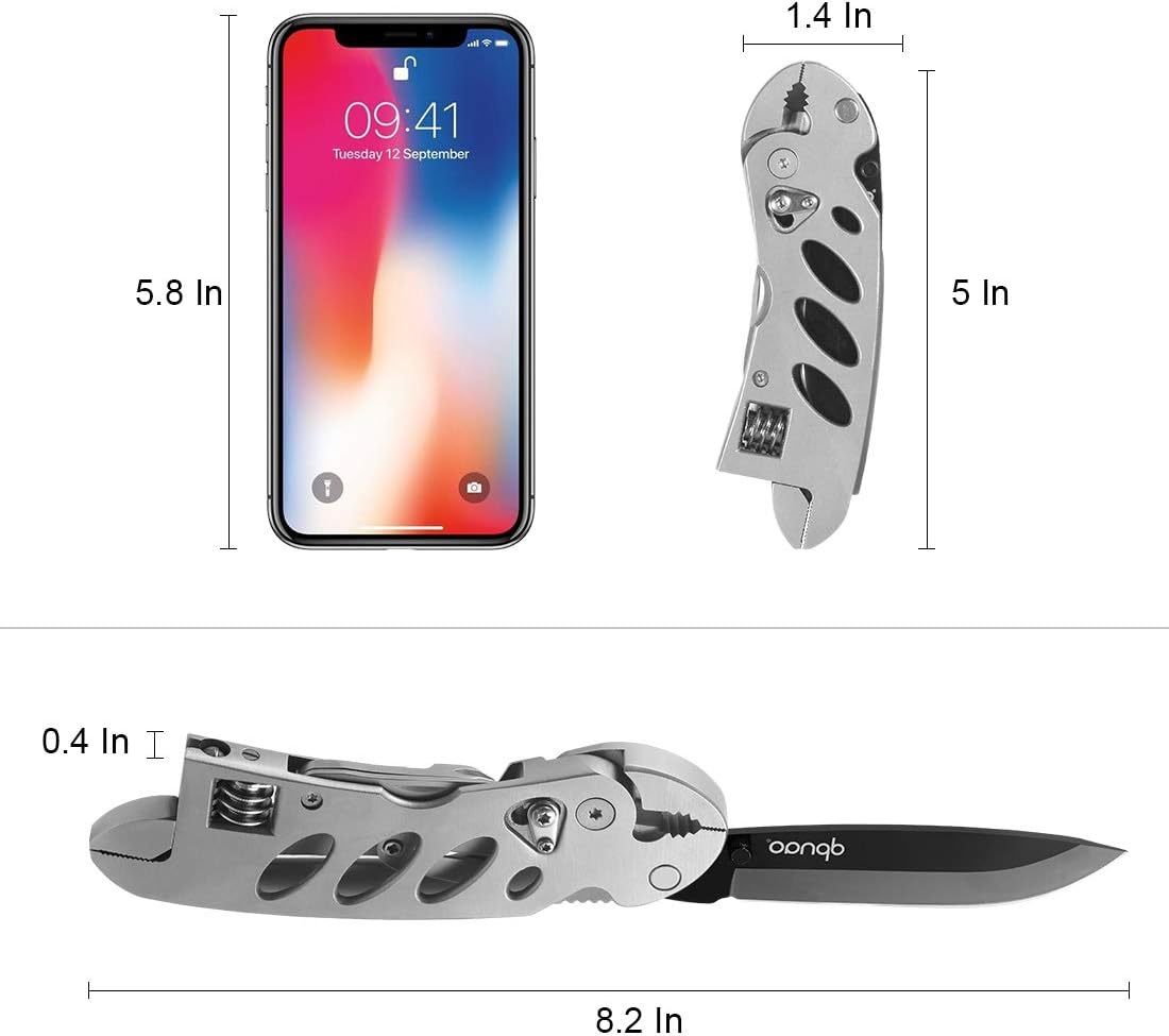 Multitool Wrench With 7 Tools/Pliers/Wire Cutter/Flat Screwdriver/Phillips Screwdriver/Portable Folding