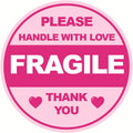 2inch 300pcs Cute Fragile Sticker Handle with Care Thank You Shipping Label
