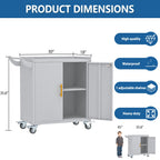 Metal Small Garage Storage Cabinet with Wheels and Locker