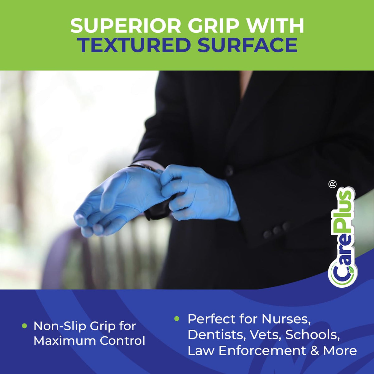 Blue Nitrile Gloves Large, Disposable Powder Free, 100 Count