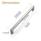 Brushed Nickel Square Cabinet Handles & Pulls,8 Inch,12 Pack