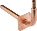 1 Piece EFIELD 1/2" Pex Copper Stub Out Elbow with Wall Flange,8"Length