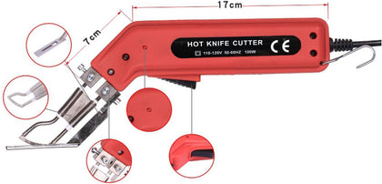 Handheld Hot Knife Fabric Cutter and Heat Sealer, Professional Hot Cutting Tool, with Cutter Foot